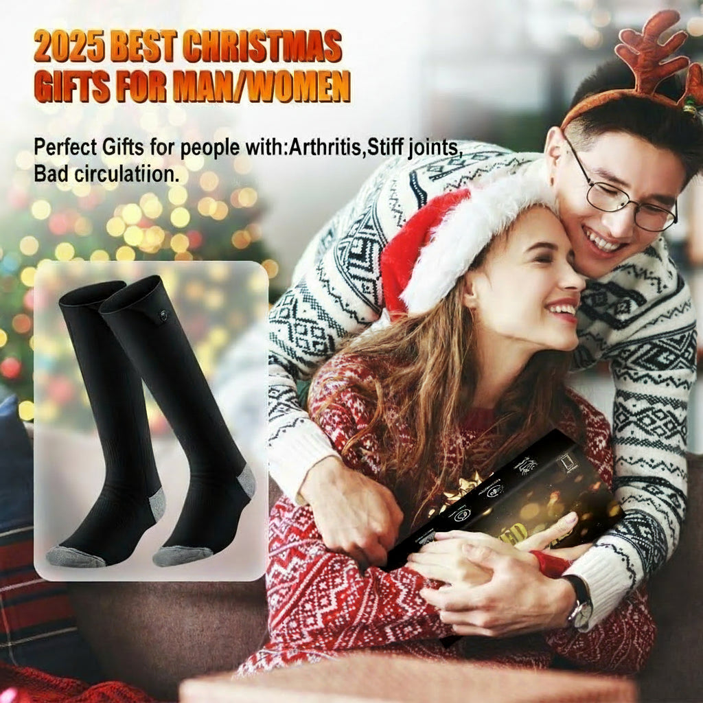 Heated Socks APP Control for Men Women, 6000Mah*2 Battery Heated Socks, Electric Heated Socks Rechargeable Smart Foot Warmers Washable for Camping Fishing Cycling Skiing Skating Hiking Camping