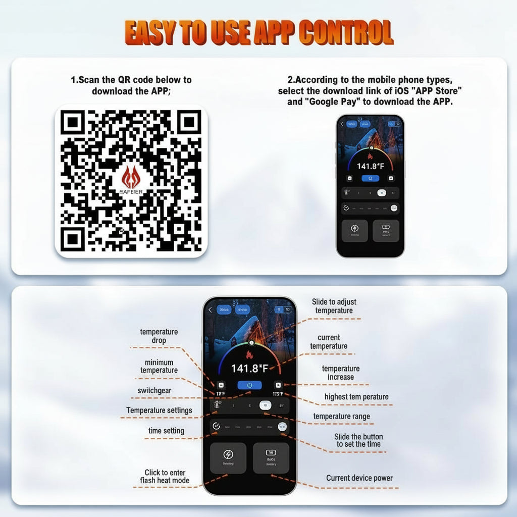 Heated Socks APP Control for Men Women, 6000Mah*2 Battery Heated Socks, Electric Heated Socks Rechargeable Smart Foot Warmers Washable for Camping Fishing Cycling Skiing Skating Hiking Camping