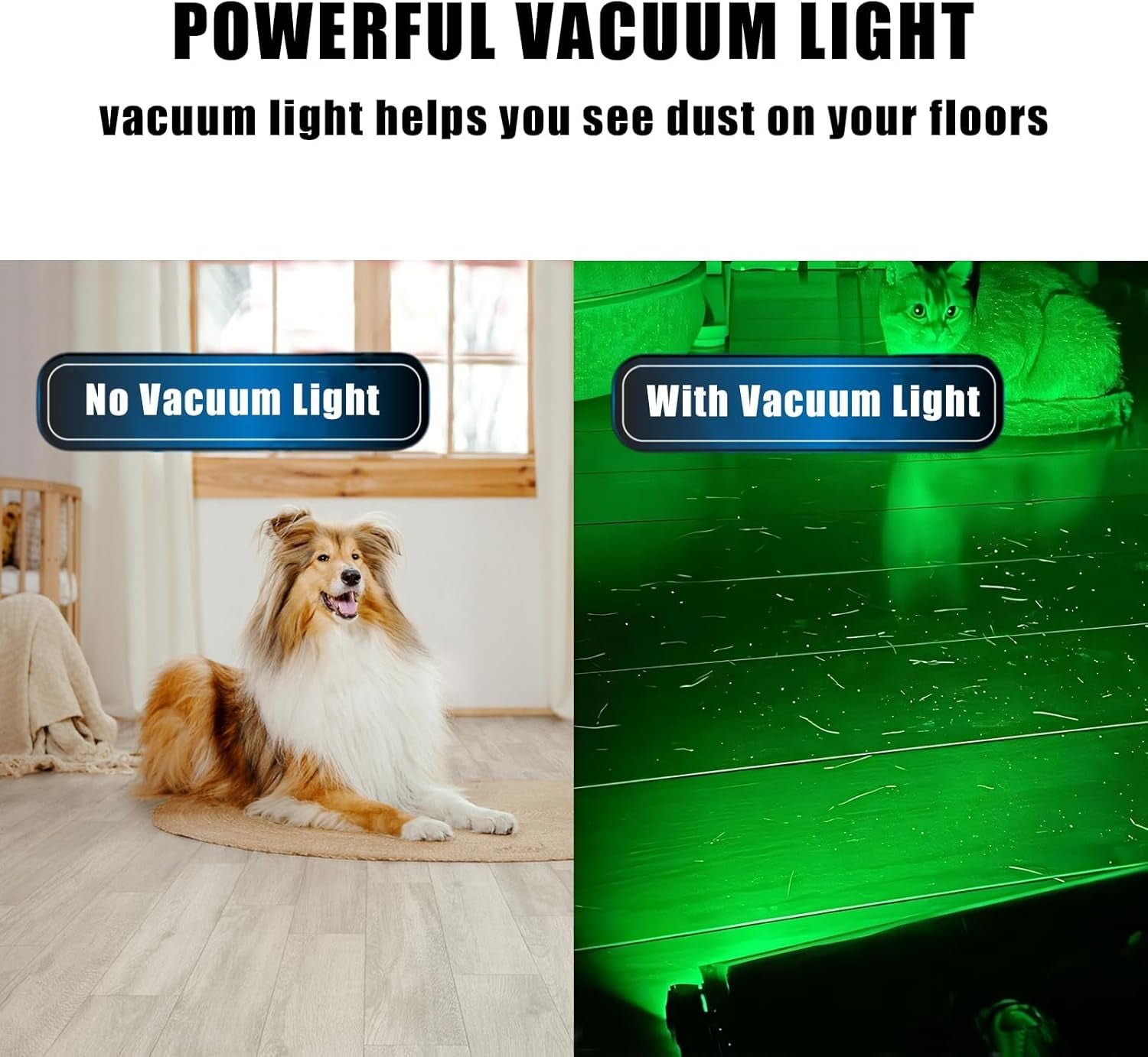 Rechargeable Vacuum Dust Detection LED Light Attachment 