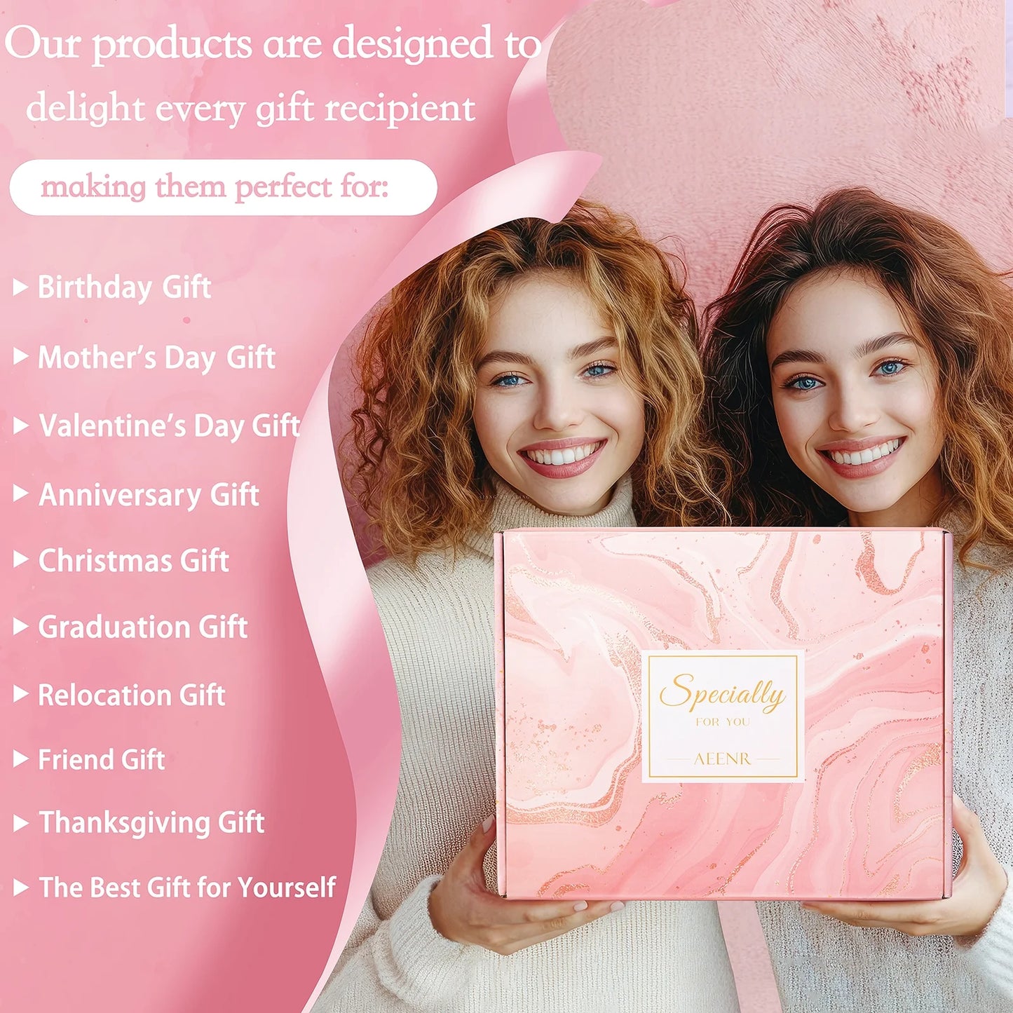 Gifts for Women, Presents for Mother'S Day, Wife, Girlfriend, Sister, Birthday Gift, Christmas, and Valentine'S Day Gift- 11 PCS Gift Basket Set Pink