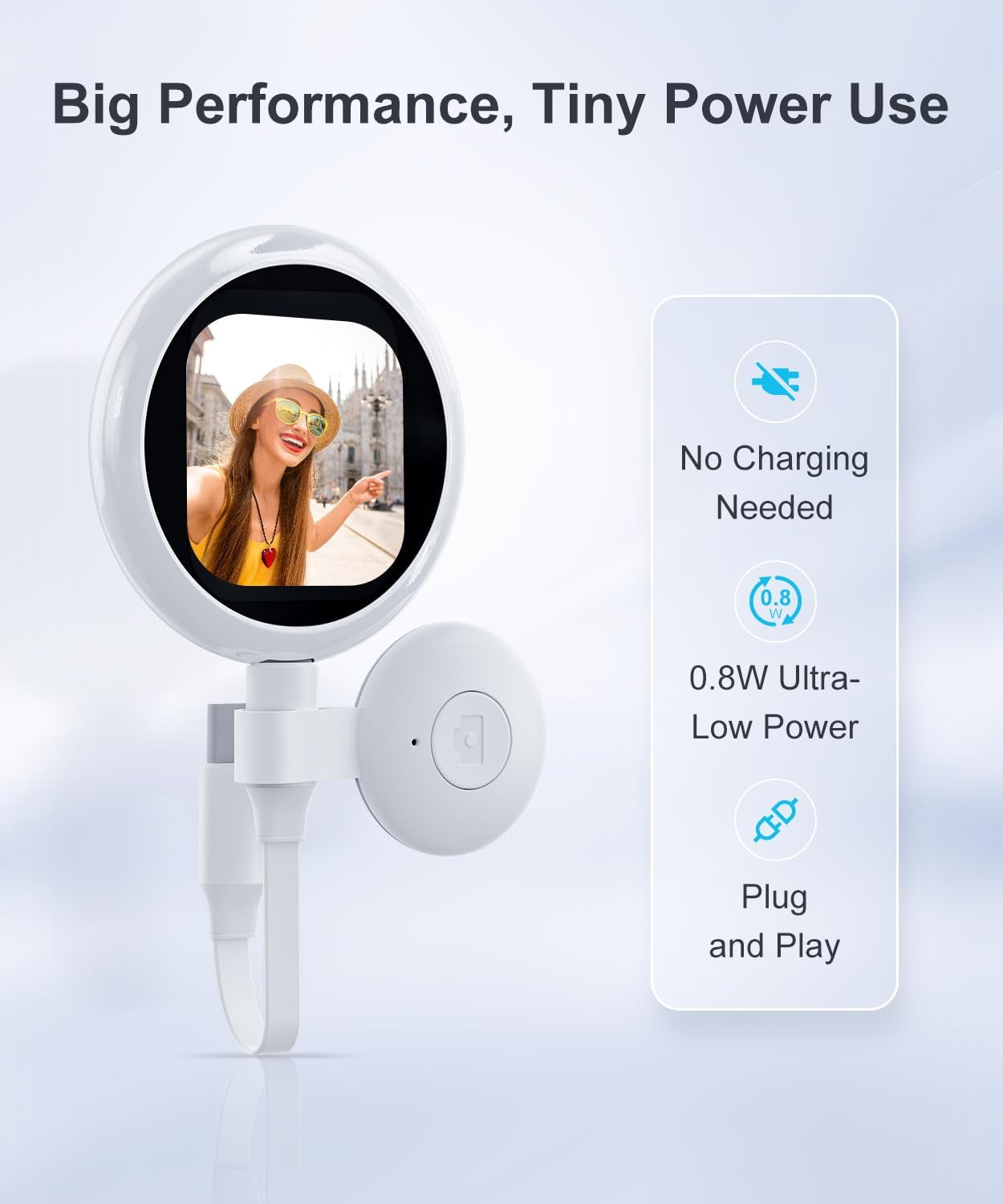 Plug-And-Play Vlog Selfie Monitor Screen Iphone, Lightweight Back Camera Monitor with Remote, 60Fps Magnetic Selfie Screen for Rear Camera Selfies, Vlogging, Only Compatible with Iphone - off White